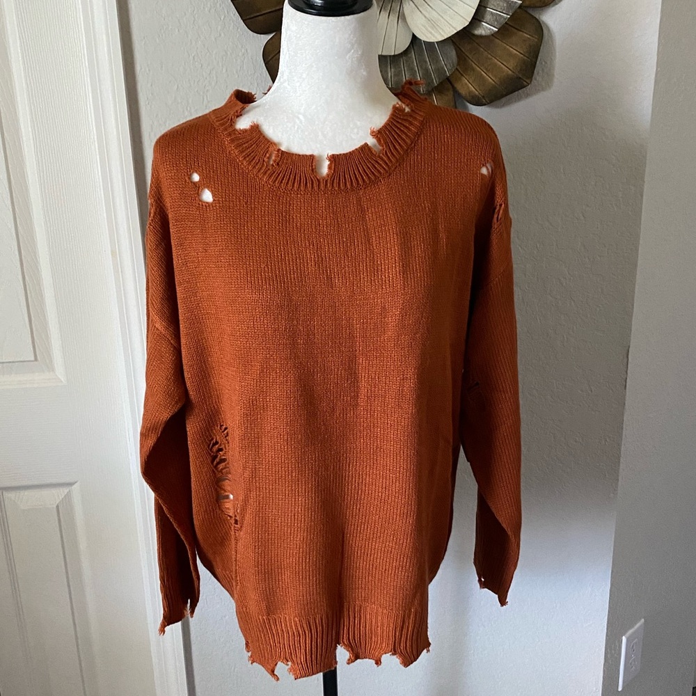 GeeGee Destroyed Sweater NWT